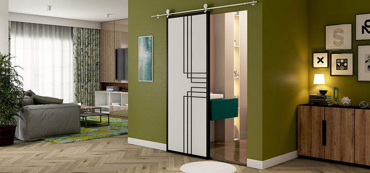 sliding bathroom door installation in Mammoth Lakes